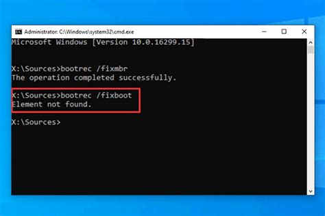 Fixed: Bootrec Fixboot Element Not Found Windows 10 Error.